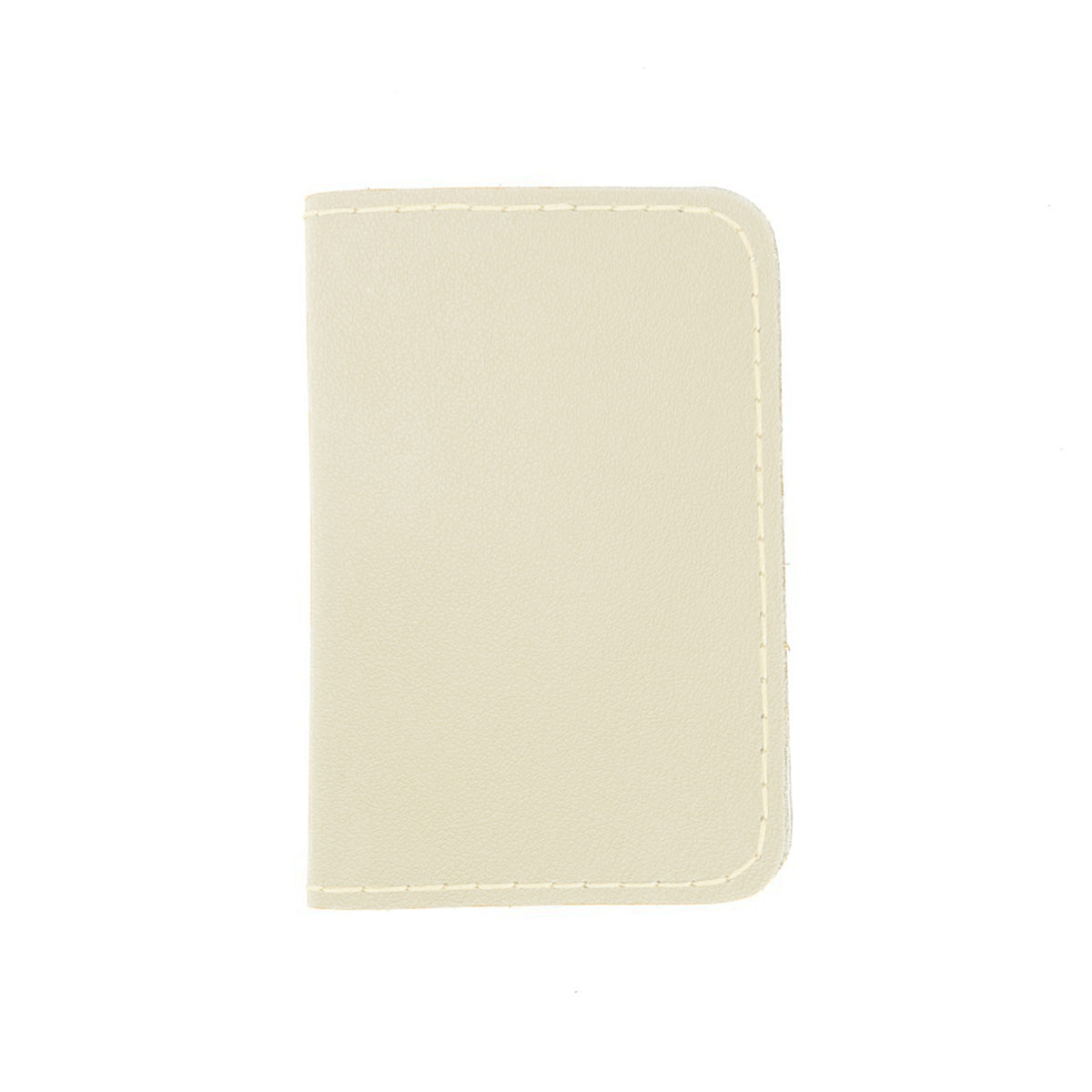 Porte-cartes double en cuir or clair KitenCuir avec fil crème, kit DIY pour créations de porte-cartes élégantes en cuir.