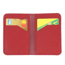 Kit DIY Porte-cartes en cuir rouge. Kit complet pour assemblez soi-même son porte-cartes