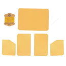 Porte-cartes double en cuir doré avec fil or, kit DIY de création Deco Cuir, montrant le produit fini avec détails dorés.