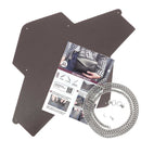 Pochette enveloppe en cuir chocolat de Deco Cuir, kit DIY personnalisé, avec détails visibles en finition naturelle.