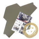Pochette enveloppe en cuir vert kaki Deco Cuir, kit DIY pour personnalisation, vue de face avec fermeture et détails du cuir