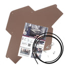 Pochette enveloppe en cuir marron Deco Cuir, kit DIY à personnaliser, visible avec fermeture et intérieur en cuir naturel