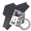Pochette enveloppe en cuir noir de Deco Cuir, kit DIY pour personnaliser, avec fermeture et détails en cuir.
