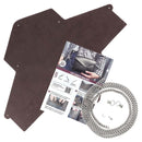 Découpe pour pochette enveloppe en croûte de cuir marron acajou, kit DIY structuré de la marque Deco Cuir.