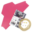 Découpe en cuir pour pochette enveloppe rose framboise, kit DIY de création par Deco Cuir, finition dorée.