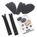 Kit porte-monnaie en cuir grain de café noir de Deco Cuir, avec découpes de cuir élégantes et détails raffinés.