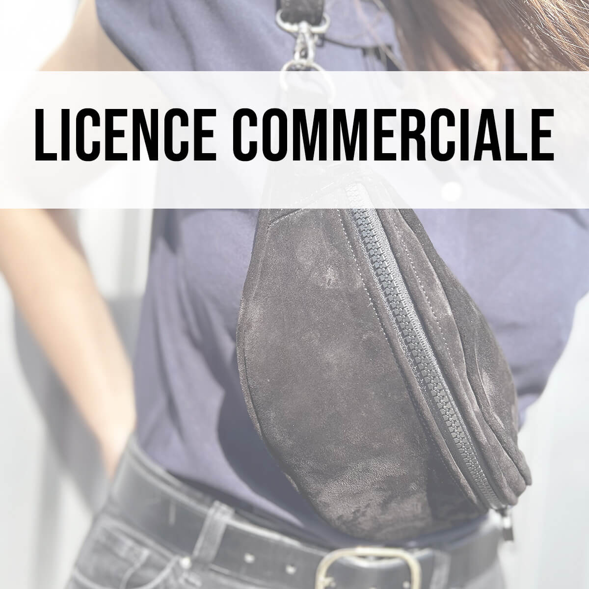 Modèle de patron de sac banane en cuir de Deco Cuir, illustration pour la fabrication de ce sac en cuir.