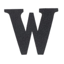 Découpe de lettre de l'alphabet en cuir noir de la marque Deco Cuir, autocollante, pour décoration ou artisanat.