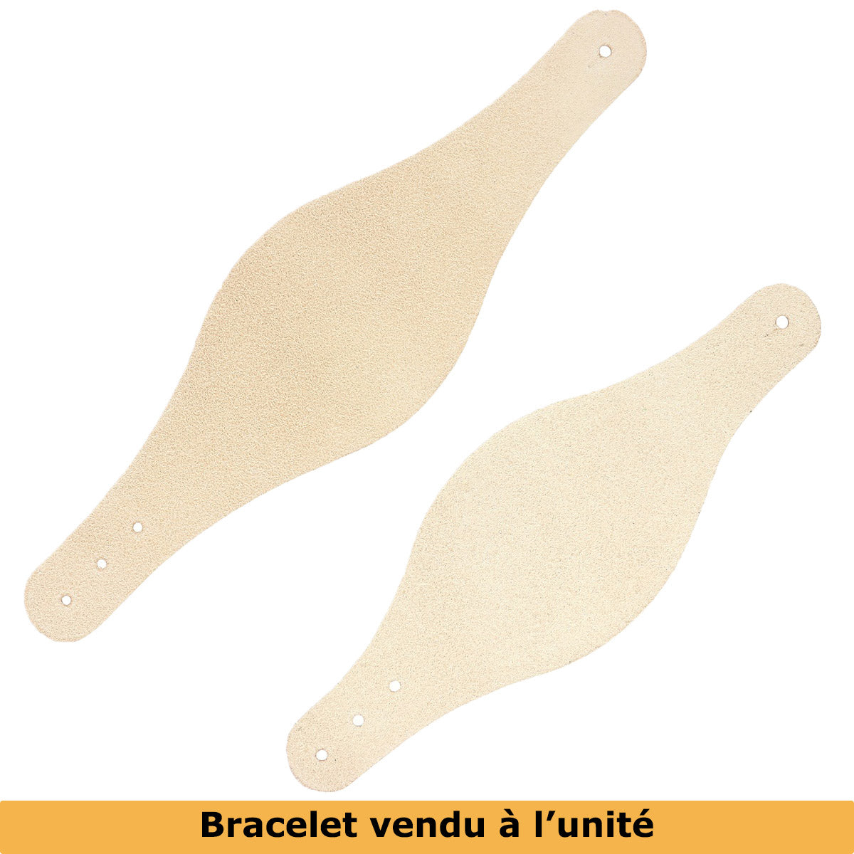Découpe de cuir naturel ovale pour bracelet adulte, par Deco Cuir, idéal pour personnalisation et création de bijoux en cuir.