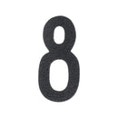Découpe de chiffre autocollante en cuir noir, modèle J99, de la marque Deco Cuir, avec lettres en alphabet en cuir noir.