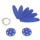 Kit DIY Deco Cuir pour créer une boule de Noël en cuir bleue, avec pièces à assembler, parfait pour décoration festive.