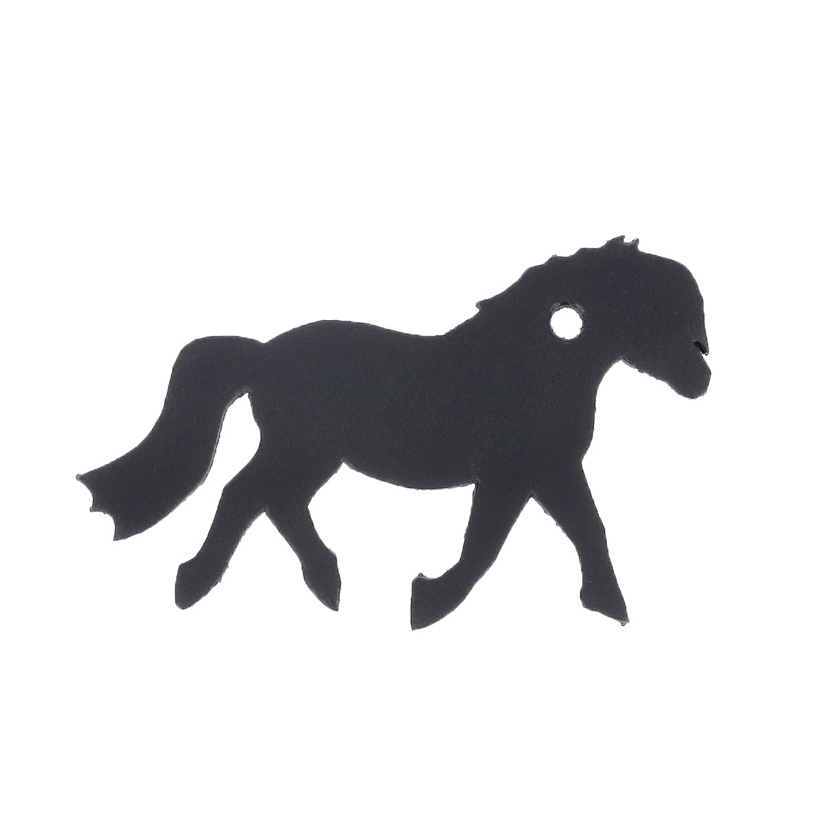Découpe de cuir PONEY pour porte-clés en cuir noir, en lot, par Deco Cuir, avec motifs de poney, en cuir de haute qualité.