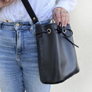 sac seau en cuir à coudre à la main