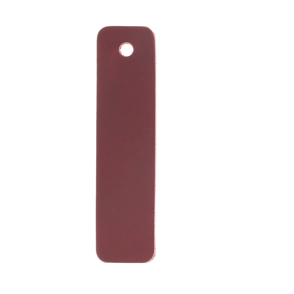 Découpe de cuir teinté en forme de rectangle pour porte-clés, fabriquée par Deco Cuir, idéale pour création de porte-clés en cuir.