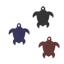 Découpe en cuir en forme de tortue pour porte-clés, fabriquée par Deco Cuir, montre la pièce en cuir avec détails de la forme tortue.