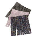 Lot de 3 découpes de cuir avec grands pompons pour porte-clés, fabriquées par Deco Cuir, en cuir fantaisie coloré.