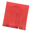 Découpe de cuir rouge métallisé pour porte-clés avec pompon, fabriquée par Deco Cuir, modèle R78.