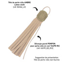 Découpe POMPON en cuir taupe pour porte-clés, modèle R12 de Deco Cuir, pièce artisanale pour accessoires en cuir.