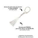 Découpe POMPON en cuir blanc pour porte-clés, de la marque Deco Cuir, montrant la pièce en cuir blanc avec détails de découpe