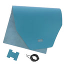 Kit DIY pour protège carnet en cuir satiné A5 de Deco Cuir, finition lisse Bleu Atoll, création artisanale élégante.