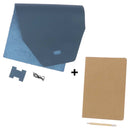 Kit DIY pour protéger carnet en cuir A5 de Deco Cuir, couleur bleu minéral, comprenant matériaux pour création personnalisée.