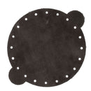 Découpe pour bourse en cuir velours chocolat, marque Deco Cuir, détail de la texture et de la forme de la pièce en cuir.