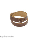 Découpe de cuir sauvage pour bracelet double, taille adulte 44 x 1,5 cm, fabriquée par Deco Cuir, prête à personnaliser.