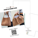 Modèle de patron en papier pour sac à main Séverine de Deco Cuir, illustré avec détails du design et du matériel.