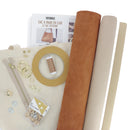 Kit DIY complet pour fabrication sac à main Séverine en croûte de cuir velours camel
