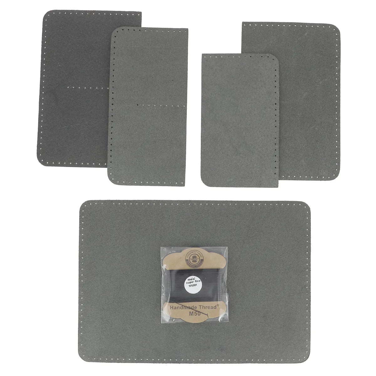 Kit DIY Deco Cuir pour porte-passeport en cuir noir avec intérieur en cuir de croupon tannage végétal, création artisanale.
