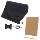 Kit DIY Deco Cuir pour protège carnet en croûte de cuir velours tressé, format A6, couleur Bleu Nuit M17.