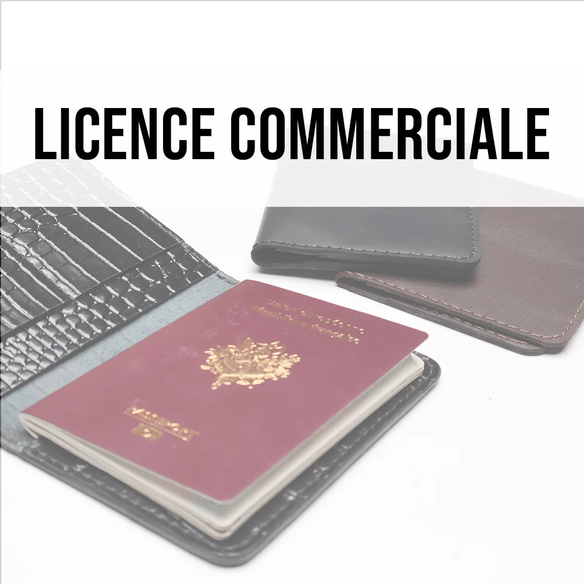 Modèle de patron porte-passeport en cuir Deco Cuir, illustration détaillée pour confectionner une housse de passeport élégante.