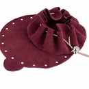 Découpe en croûte de cuir velours Bordeaux T92 de Deco Cuir, conçue pour fabriquer des bourses élégantes.