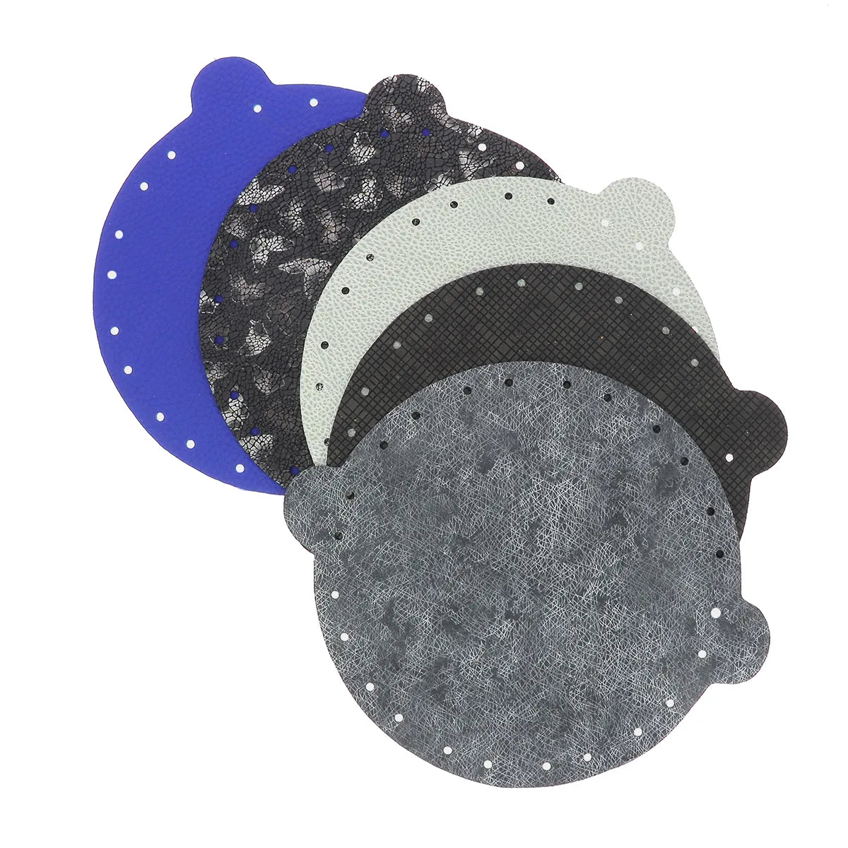 Pack de 5 découpes de cuir format bourse diamètre 20 cm