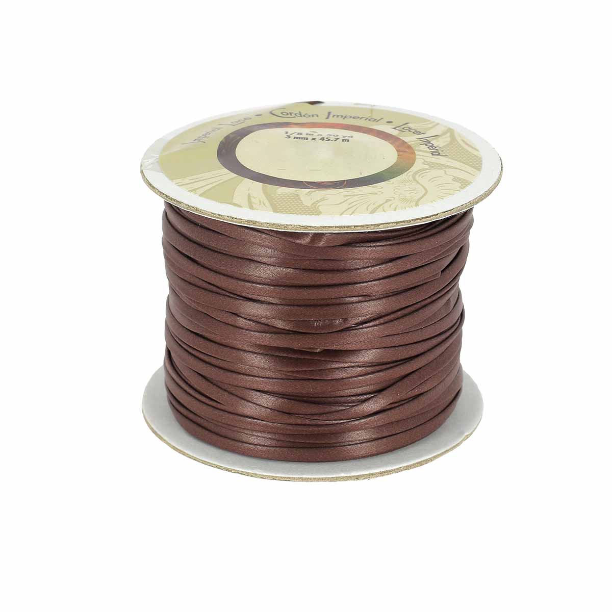 Lacet synthétique IMPÉRIAL Plat 3mm, en cuir, sur bobine de 45 mètres, pour chaussures ou projets de bricolage.
