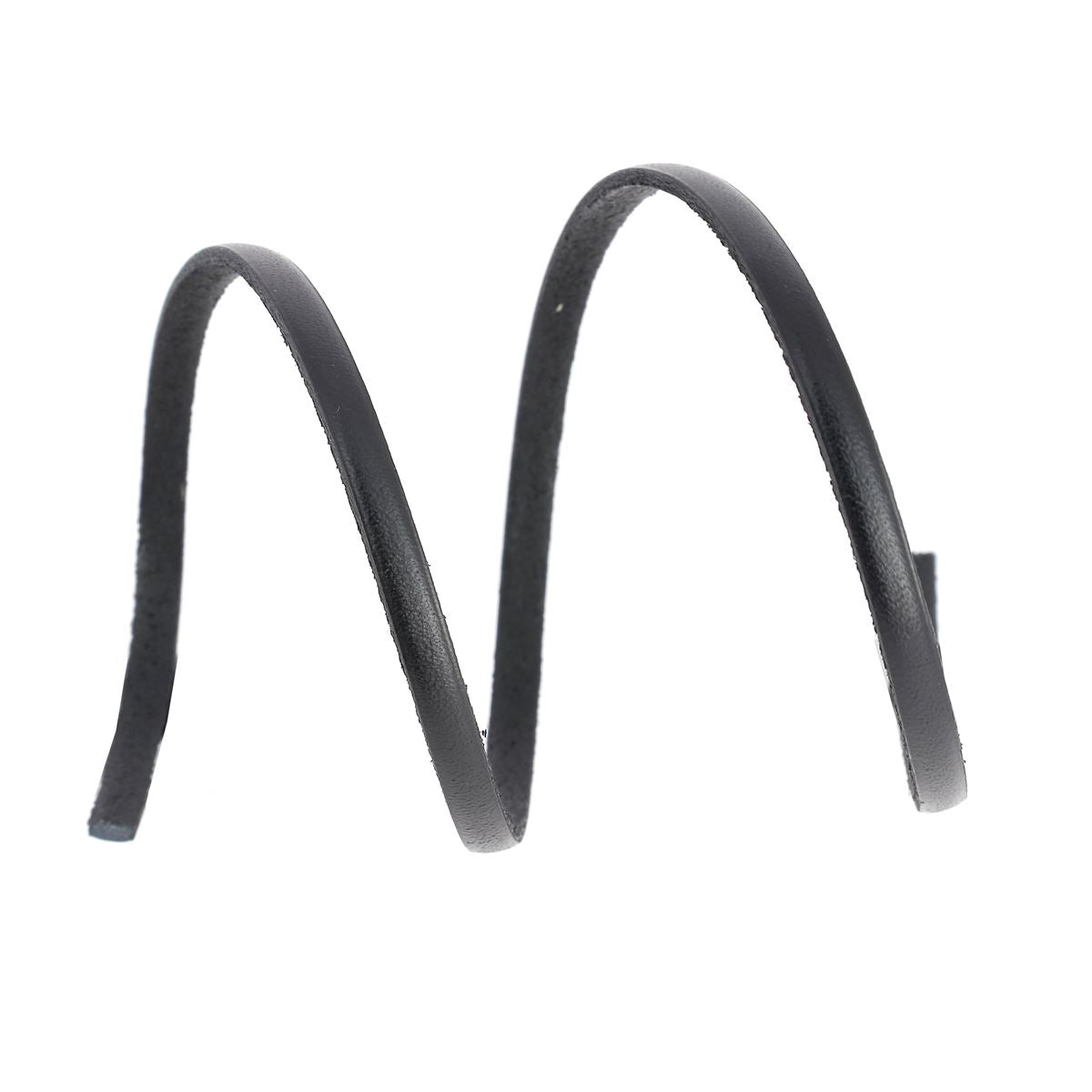 Lacet en cuir plat 5mm tranches noires, 10 cm, pour chaussures, avec finition lisse et solide.