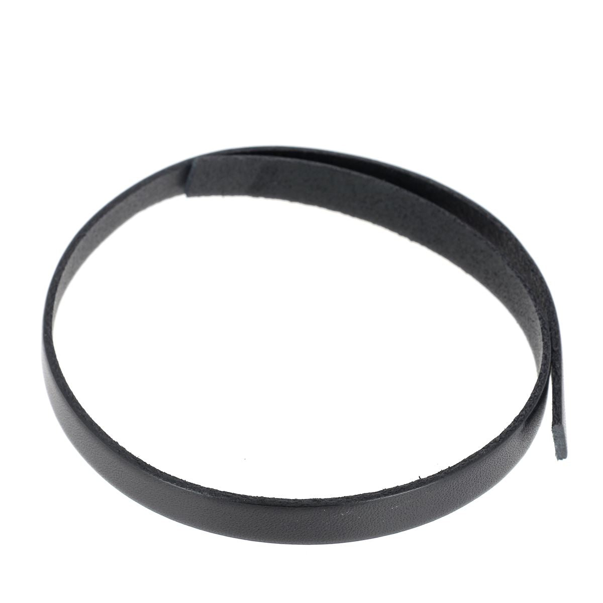 Lacet en cuir plat de 10 mm tranché noir, longueur 10 cm, pour chaussures, fabriqué par Autres.