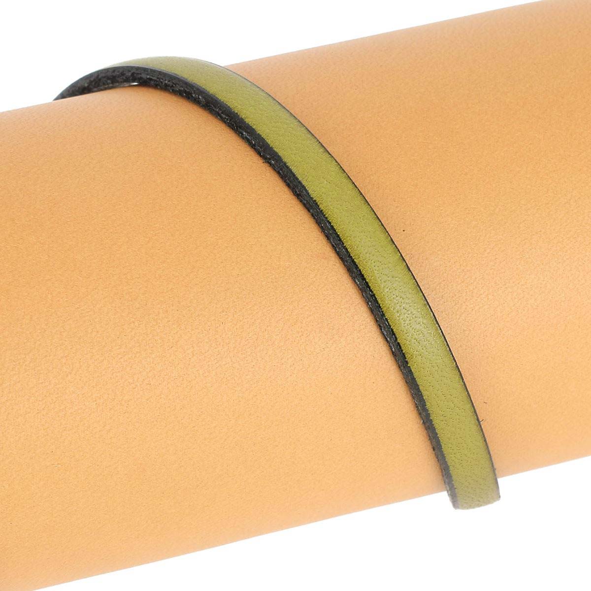 Lacet en cuir plat de 5 mm tranché noir, longueur de 10 cm, pour chaussures, par Autres.