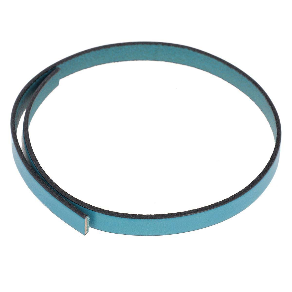 Lacet en cuir plat noir de 10 mm de large, tranché, longueur 10 cm, pour chaussures, fabriqué par Autres.
