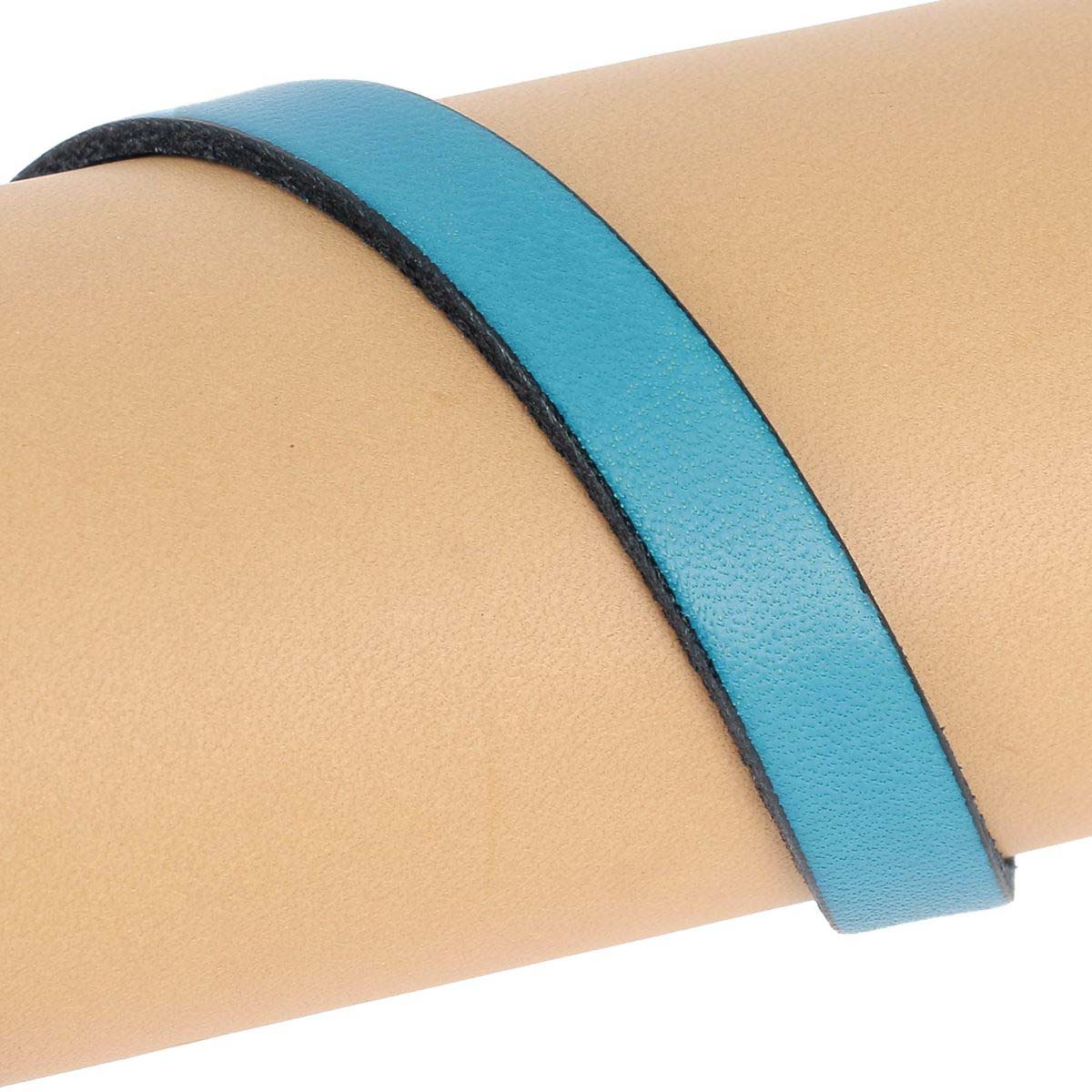 Lacet en cuir plat de 10mm, tranches noires, longueur de 10 cm, pour chaussures, fabriqué par Autres.