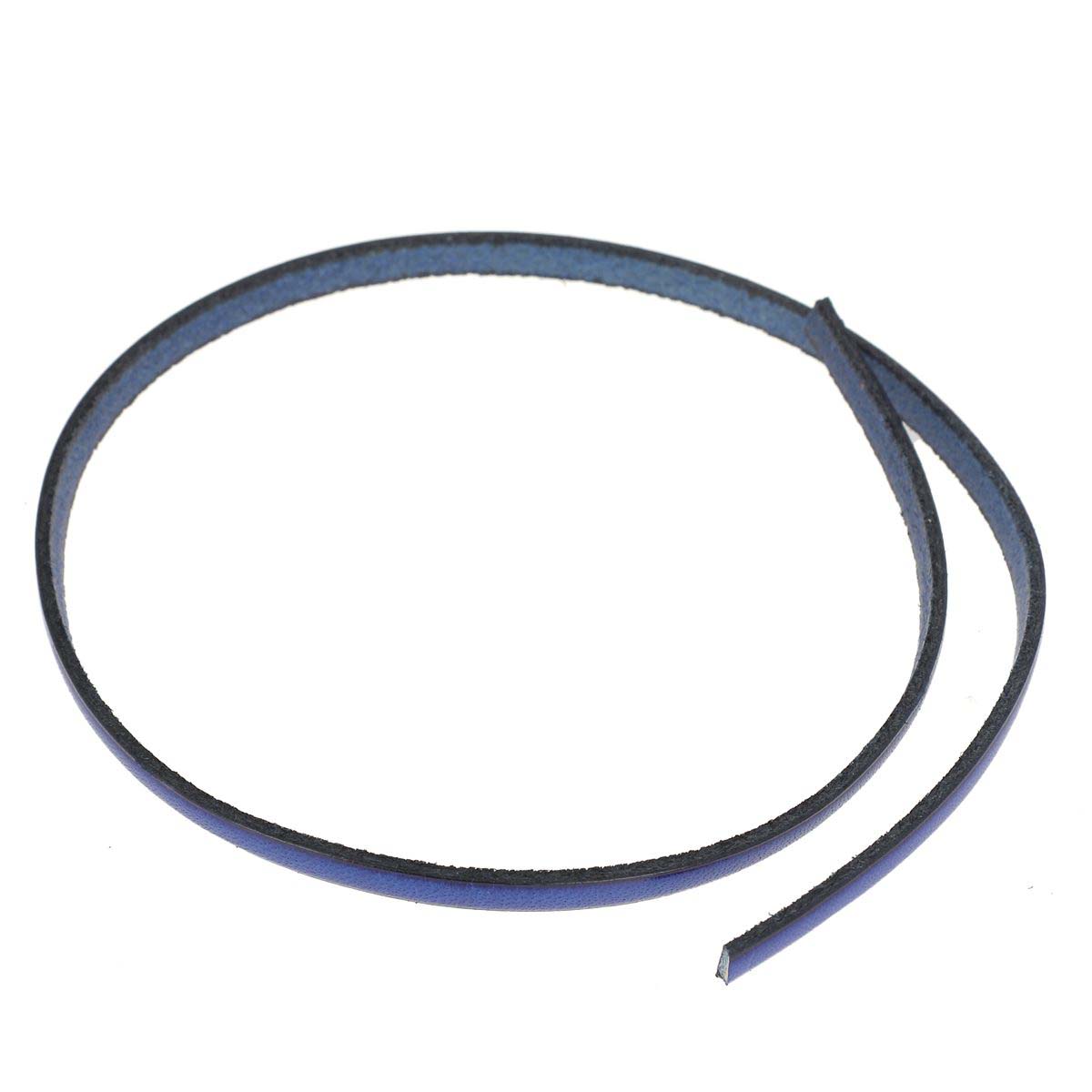 Lacet en cuir plat noir de 5mm, tranché, longue de 10 cm, pour chaussures, fabriqué par Autres.