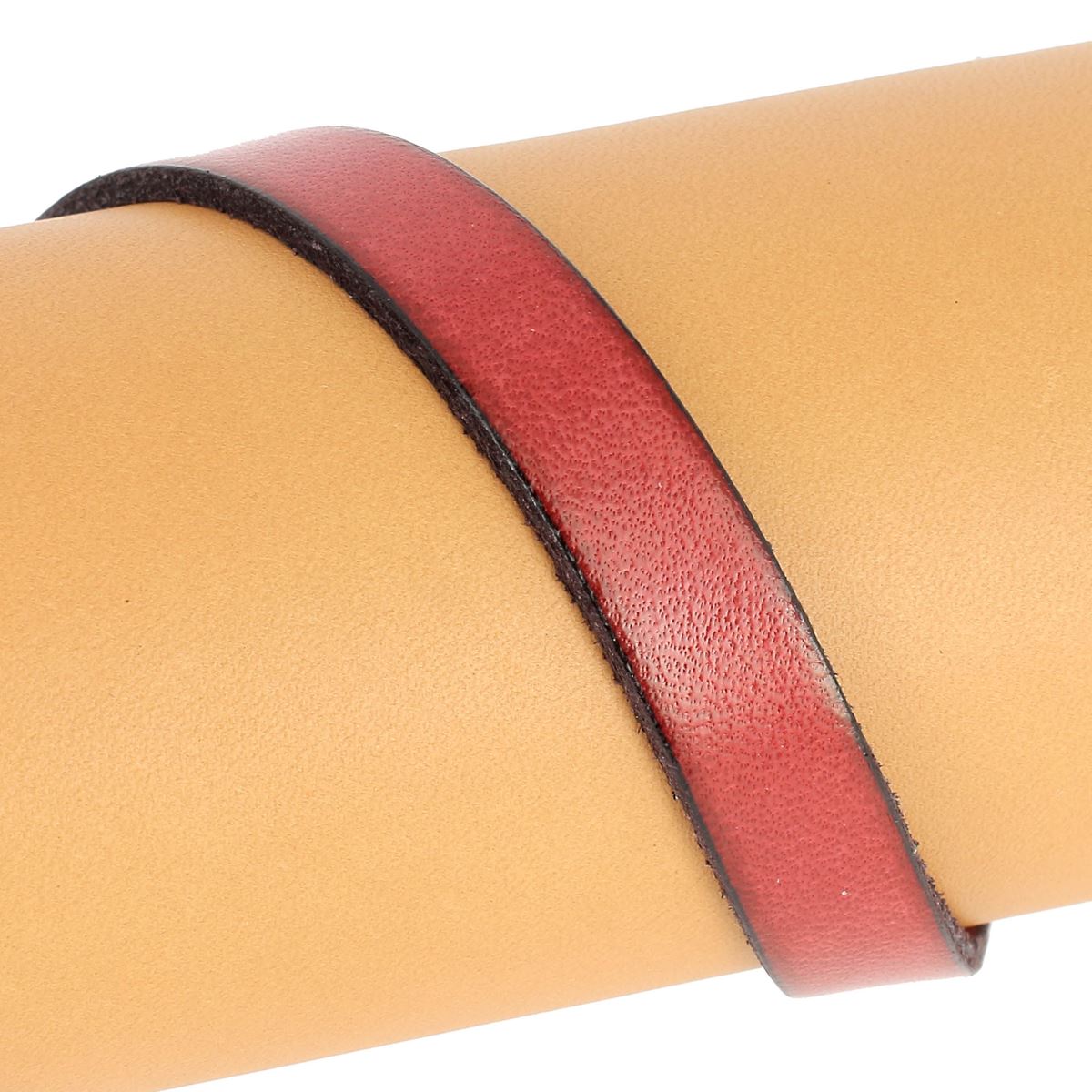 Lacet en cuir plat 10 mm tranches noires, longueur 10 cm, pour chaussures ou accessoires, par la marque Autres.