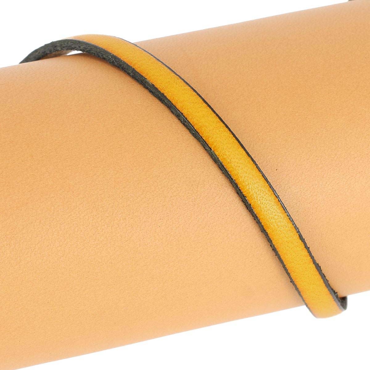 Lacet en cuir plat de 5mm en tranches noires, longueur 10 cm, pour chaussures, par Autres.
