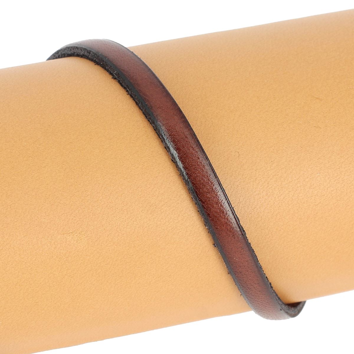 Lacet en cuir plat noir de 5 mm, tranché, longueur 10 cm, pour chaussures, fabriqué par Autres.