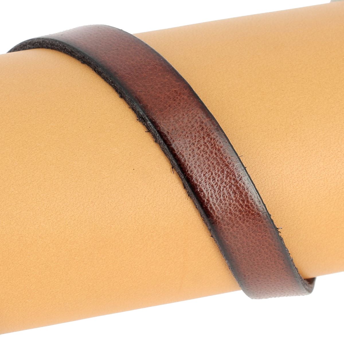 Lacet en cuir plat 10 mm tranches noires pour chaussures, longueur 10 cm, fabriqué par la marque Autres.