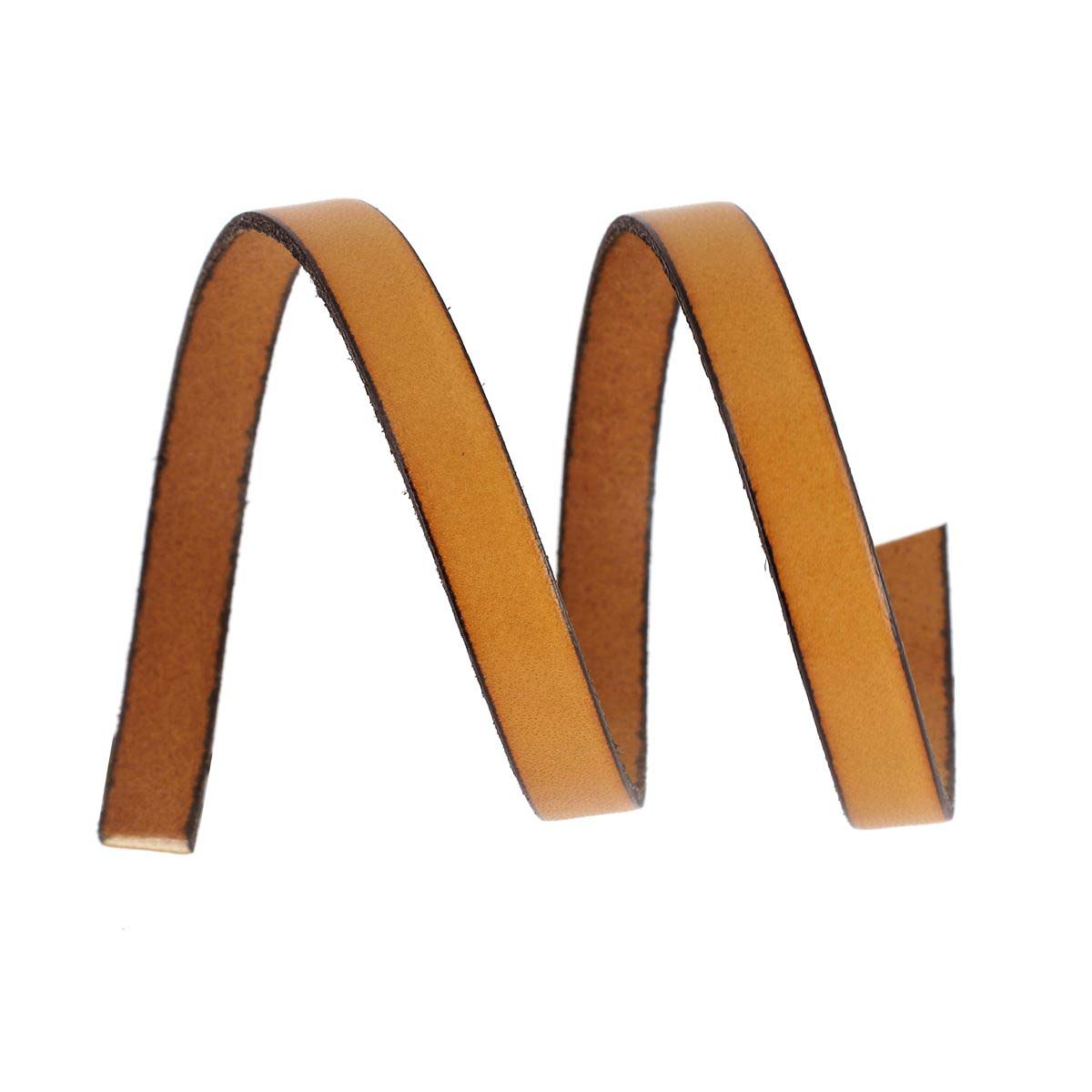 Lacet en cuir plat de 10 mm tranches noires, longueur de 10 cm, pour chaussures ou accessoires.