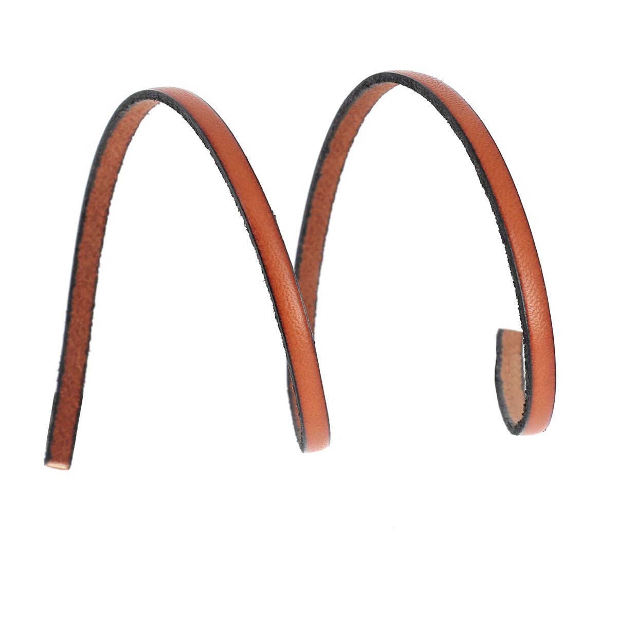 Lacet en cuir plat noir de 5 mm, tranché, long de 10 cm, pour chaussures, fabriqué par Autres.