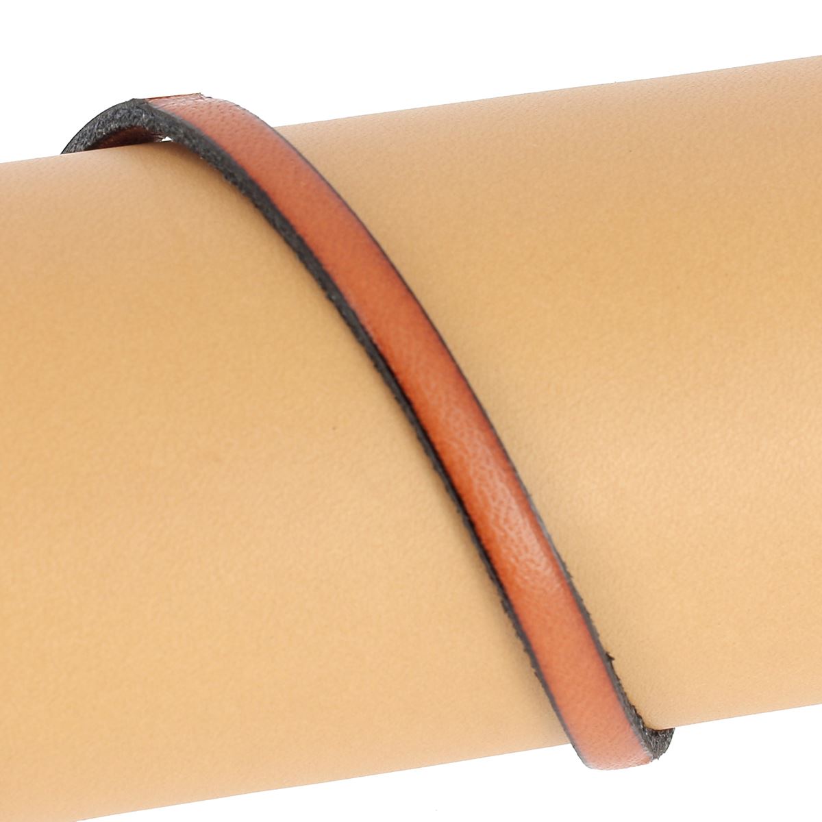 Lacet en cuir plat de 5mm tranches noires, 10cm, pour chaussures, fabriqué par Autres.