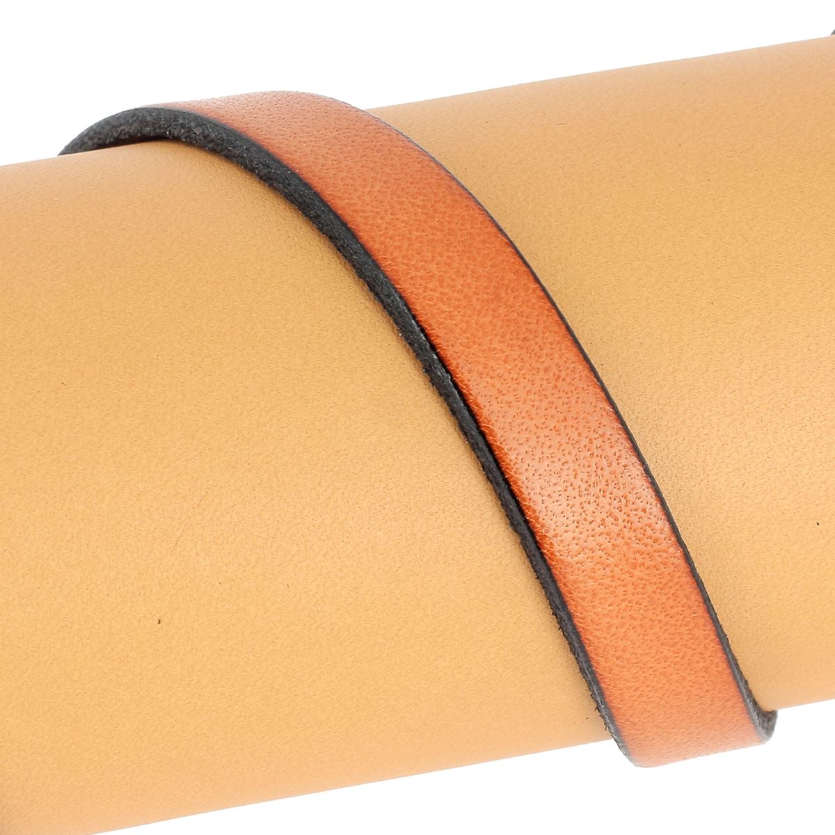 Lacet en cuir plat de 10 mm, tranches noires, longueur 10 cm, pour chaussures, fabriqué par Autres.