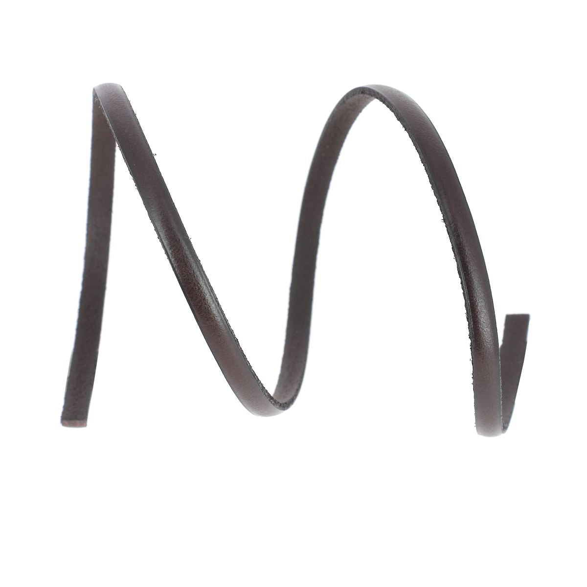 Lacet en cuir plat 5mm tranches noires, longueur 10 cm, pour chaussures, fabriqué par Autres.